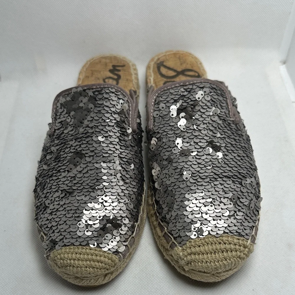 Sam Edelman Sequin Espadrille Mule Flats – Women’s Size 6